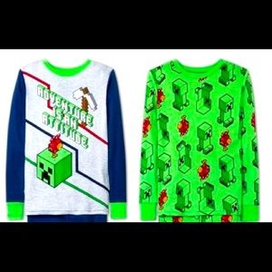 NWOT Minecraft Boys long sleeve Pajama shirts.